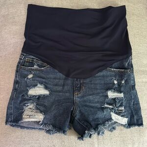 Pink Blush Maternity Jean Shorts